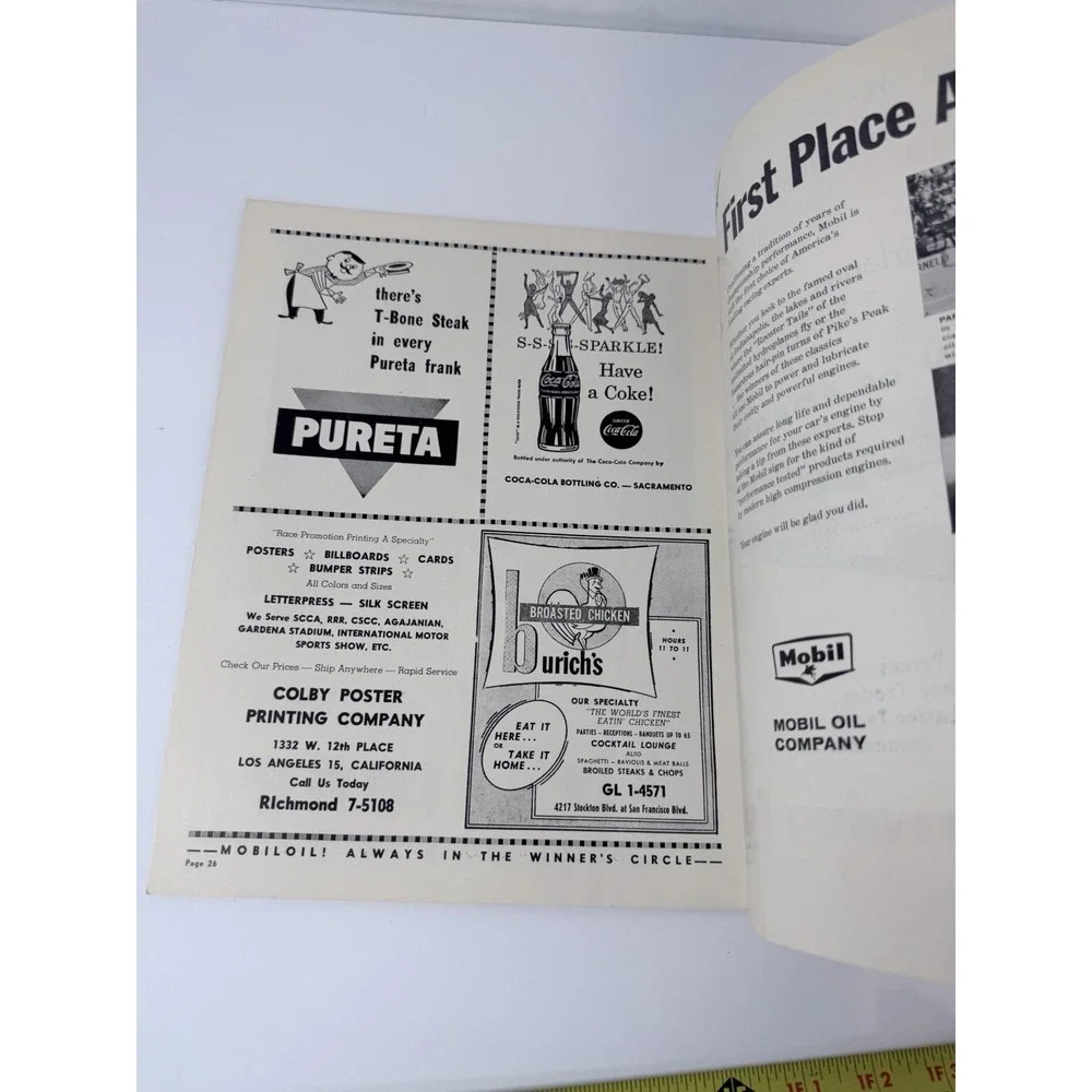 1963 Big Car 100 Mile National Championship Race Program Sacramento 13th Annual
